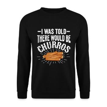On m’a dit qu’il y aurait des churros - Sweat-shirt Unisexe - noir - Devant - Alina (178cm) & Michal (187cm)