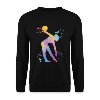 Gymnastin Mit Ball Rhythmische Gymnastik - Unisex Pullover - Schwarz - Vorne - Alina (178cm) & Michal (187cm)
