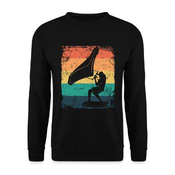 Flügelfolie Wingsurfing Retro-folie Flügel - Unisex Pullover - Schwarz - Vorne - Alina (178cm) & Michal (187cm)