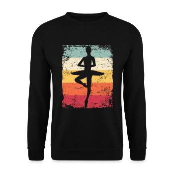 Ballet Danseuse Vintage Femme Ballerine - Sweat-shirt Unisexe - noir - Devant - Alina (178cm) & Michal (187cm)