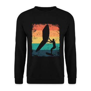 Flügelfolie Wingsurfing Retro-folie Flügel - Unisex Pullover - Schwarz - Vorne - Alina (178cm) & Michal (187cm)