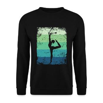 Gymnast Legs Gymnastique Rythmique Rétro - Sweat-shirt Unisexe - noir - Devant - Alina (178cm) & Michal (187cm)