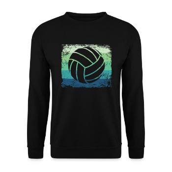 Volleyball Spieler Retro Beach Volleyball - Unisex Pullover - Schwarz - Vorne - Alina (178cm) & Michal (187cm)