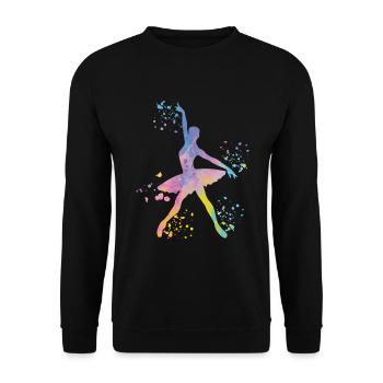 Ballet Dancer Colorsplash Ballerina - Unisex Sweatshirt - black - Front - Alina (178cm) & Michal (187cm)