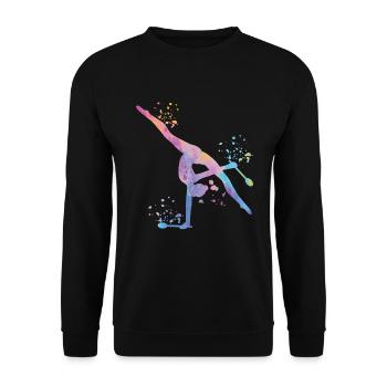 Gymnastin Mit Keulen Rhythmische Sportgymnastik - Unisex Pullover - Schwarz - Vorne - Alina (178cm) & Michal (187cm)