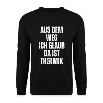 Ich Glaub Da ist Thermik RC Segelflieger - Unisex Pullover - Schwarz - Vorne - Alina (178cm) & Michal (187cm)
