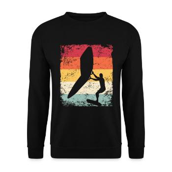 Flügelfolie Wingsurfing Retro-folie Flügel - Unisex Pullover - Schwarz - Vorne - Alina (178cm) & Michal (187cm)