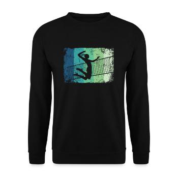 Volleyball Joueur Retro Beach Volleyball - Sweat-shirt Unisexe - noir - Devant - Alina (178cm) & Michal (187cm)