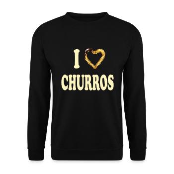 I Heart Churros Vintage Mexican Churros - Unisex Sweatshirt - black - Front - Alina (178cm) & Michal (187cm)