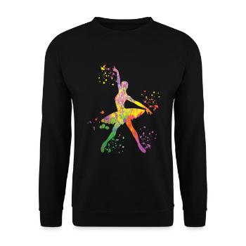 Ballet Dancer Colorsplash Ballerina - Unisex Sweatshirt - black - Front - Alina (178cm) & Michal (187cm)