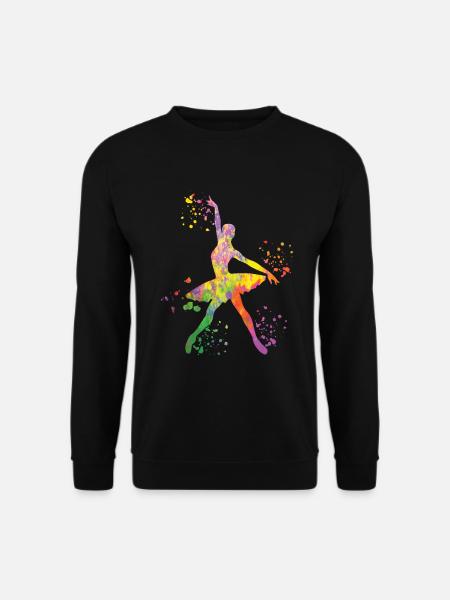 Ballett Tänzer Colorsplash Ballerina - Unisex Pullover - Schwarz