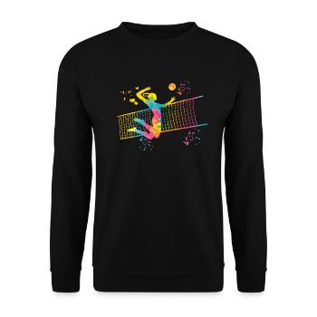 Joueurs de volley-ball enfants beach-volley - Sweat-shirt Unisexe - noir - Devant - Alina (178cm) & Michal (187cm)