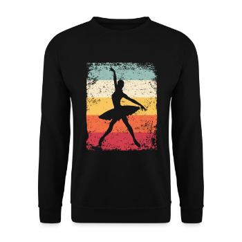 Ballet Danseuse Vintage Femme Ballerine - Sweat-shirt Unisexe - noir - Devant - Alina (178cm) & Michal (187cm)