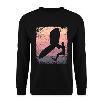 Flügelfolie Wingsurfing Retro-folie Flügel - Unisex Pullover - Schwarz - Vorne - Alina (178cm) & Michal (187cm)