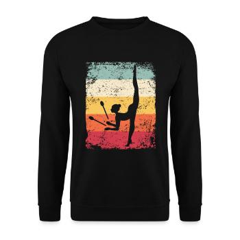 Gymnast Legs Gymnastique Rythmique Rétro - Sweat-shirt Unisexe - noir - Devant - Alina (178cm) & Michal (187cm)