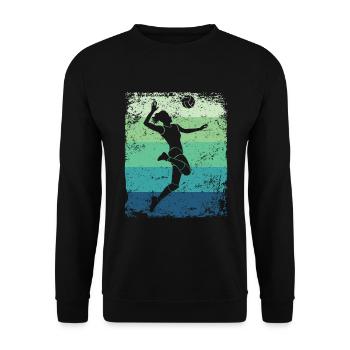 Volleyball Player Retro Beach Volleyball - Unisex Sweatshirt - black - Front - Alina (178cm) & Michal (187cm)