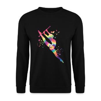 Gymnast with Baton Rhythmic gymnastics - Unisex Sweatshirt - black - Front - Alina (178cm) & Michal (187cm)