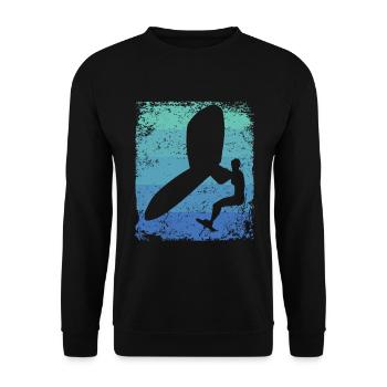 Flügelfolie Wingsurfing Retro-folie Flügel - Unisex Pullover - Schwarz - Vorne - Alina (178cm) & Michal (187cm)