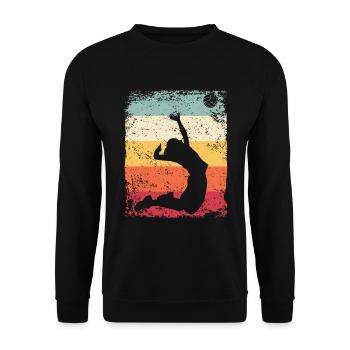 Volleyball Joueur Retro Beach Volleyball - Sweat-shirt Unisexe - noir - Devant - Alina (178cm) & Michal (187cm)