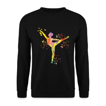 Ballett Tänzer Colorsplash Mann Ballerino - Unisex Pullover - Schwarz - Vorne - Alina (178cm) & Michal (187cm)