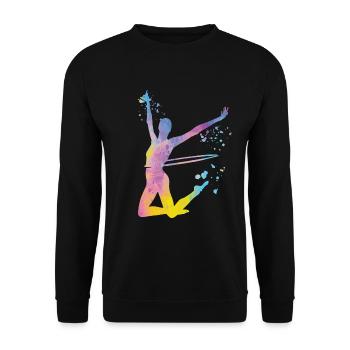 Gymnaste avec des clubs Gymnastique rythmique - Sweat-shirt Unisexe - noir - Devant - Alina (178cm) & Michal (187cm)