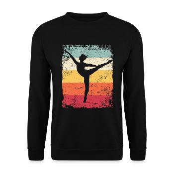 Ballet Danseur Vintage Man Ballerino - Sweat-shirt Unisexe - noir - Devant - Alina (178cm) & Michal (187cm)