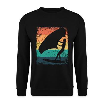 Flügelfolie Wingsurfing Retro-folie Flügel - Unisex Pullover - Schwarz - Vorne - Alina (178cm) & Michal (187cm)