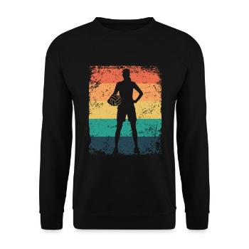 Volleyball Joueur Retro Beach Volleyball - Sweat-shirt Unisexe - noir - Devant - Alina (178cm) & Michal (187cm)