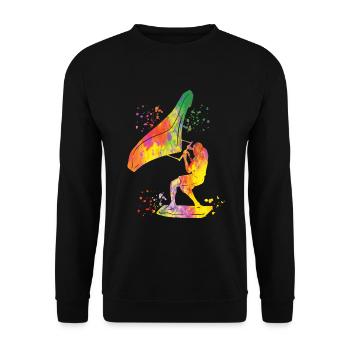 Wing Foil Wingsurfing Man Foil Wing - Sweat-shirt Unisexe - noir - Devant - Alina (178cm) & Michal (187cm)