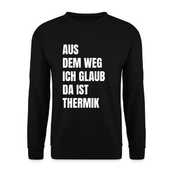 Ich Glaub Da ist Thermik RC Segelflieger - Unisex Pullover - Schwarz - Vorne - Alina (178cm) & Michal (187cm)