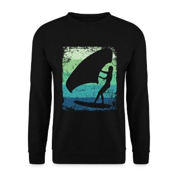 Flügelfolie Wingsurfing Retro-folie Flügel - Unisex Pullover - Schwarz - Vorne - Alina (178cm) & Michal (187cm)