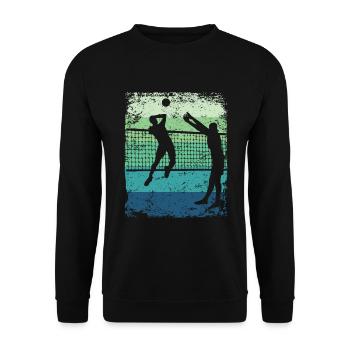Volleyball Joueur Retro Beach Volleyball - Sweat-shirt Unisexe - noir - Devant - Alina (178cm) & Michal (187cm)