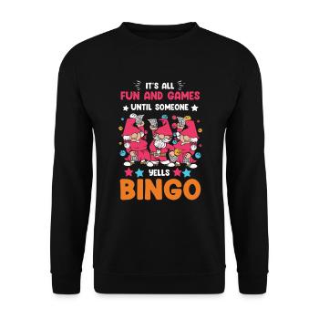 Fun and games at bingo - Unisex Sweatshirt - black - Front - Alina (178cm) & Michal (187cm)