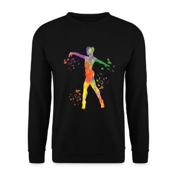 Ballett Tänzer Colorsplash Mann Ballerino - Unisex Pullover - Schwarz - Vorne - Alina (178cm) & Michal (187cm)