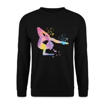 Gymnast with clubs Rhythmic gymnastics - Unisex Sweatshirt - black - Front - Alina (178cm) & Michal (187cm)