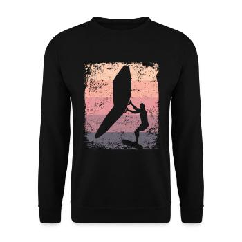 Flügelfolie Wingsurfing Retro-folie Flügel - Unisex Pullover - Schwarz - Vorne - Alina (178cm) & Michal (187cm)