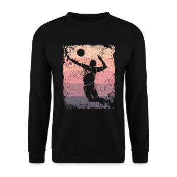 Volleyball Player Retro Beach Volleyball - Unisex Sweatshirt - black - Front - Alina (178cm) & Michal (187cm)