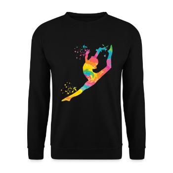 Gymnaste avec gymnastique rythmique au sol - Sweat-shirt Unisexe - noir - Devant - Alina (178cm) & Michal (187cm)
