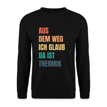 Ich Glaub Da ist Thermik RC Segelflieger - Unisex Pullover - Schwarz - Vorne - Alina (178cm) & Michal (187cm)