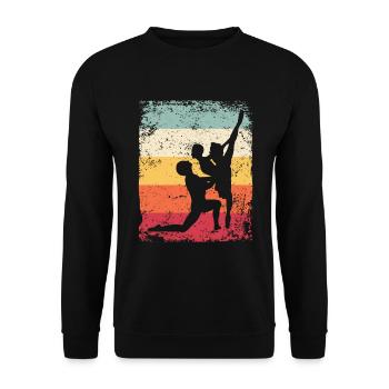 Ballett Tanz Paar Vintage Ballerina - Unisex Pullover - Schwarz - Vorne - Alina (178cm) & Michal (187cm)
