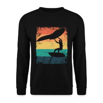 Flügelfolie Wingsurfing Retro-folie Flügel - Unisex Pullover - Schwarz - Vorne - Alina (178cm) & Michal (187cm)