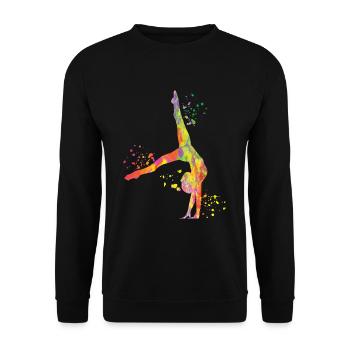 Gymnast with clubs Rhythmic gymnastics - Unisex Sweatshirt - black - Front - Alina (178cm) & Michal (187cm)