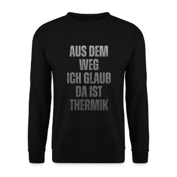 Ich Glaub Da ist Thermik RC Segelflieger - Unisex Pullover - Schwarz - Vorne - Alina (178cm) & Michal (187cm)