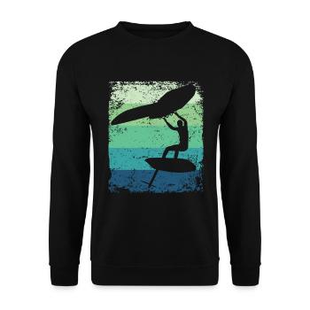 Flügelfolie Wingsurfing Retro-folie Flügel - Unisex Pullover - Schwarz - Vorne - Alina (178cm) & Michal (187cm)