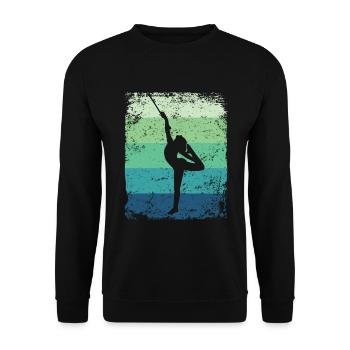Gymnaste Baton Gymnastique Rythmique Rétro - Sweat-shirt Unisexe - noir - Devant - Alina (178cm) & Michal (187cm)