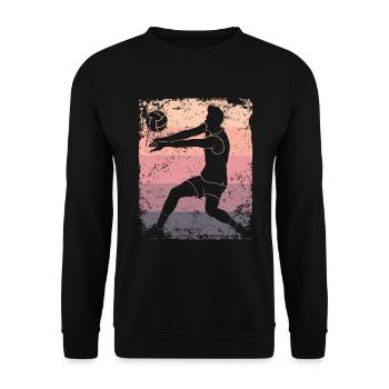 Volleyball Joueur Retro Beach Volleyball - Sweat-shirt Unisexe - noir - Devant - Alina (178cm) & Michal (187cm)