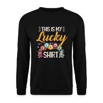 C’est ma chemise de bingo porte-bonheur - Sweat-shirt Unisexe - noir - Devant - Alina (178cm) & Michal (187cm)