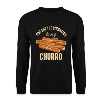 Tu es la cannelle de mon churro - Sweat-shirt Unisexe - noir - Devant - Alina (178cm) & Michal (187cm)