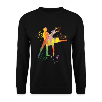 Ballet Danse Couple Femme Ballerine - Sweat-shirt Unisexe - noir - Devant - Alina (178cm) & Michal (187cm)