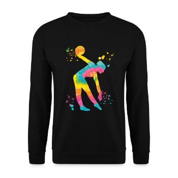 Gymnaste avec gymnastique rythmique de balle - Sweat-shirt Unisexe - noir - Devant - Alina (178cm) & Michal (187cm)
